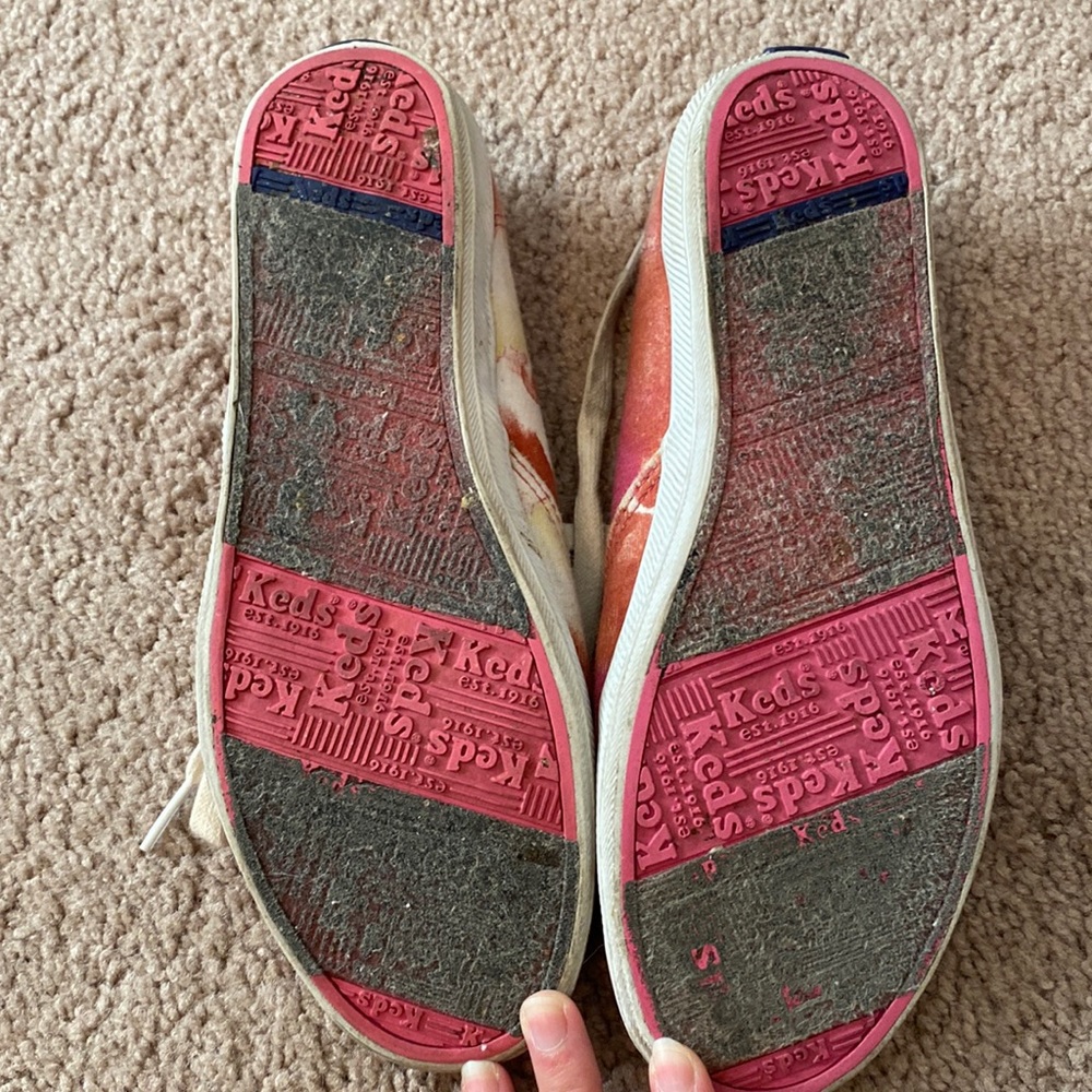 Keds Women's Sneakers in Pink and Yellow - Picture 4 of 6